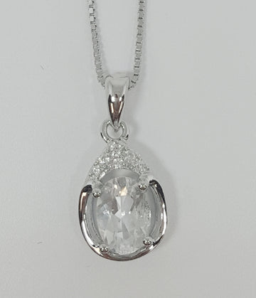 D Sterling Silver White Topaz Ring, Pendant or Earring - April